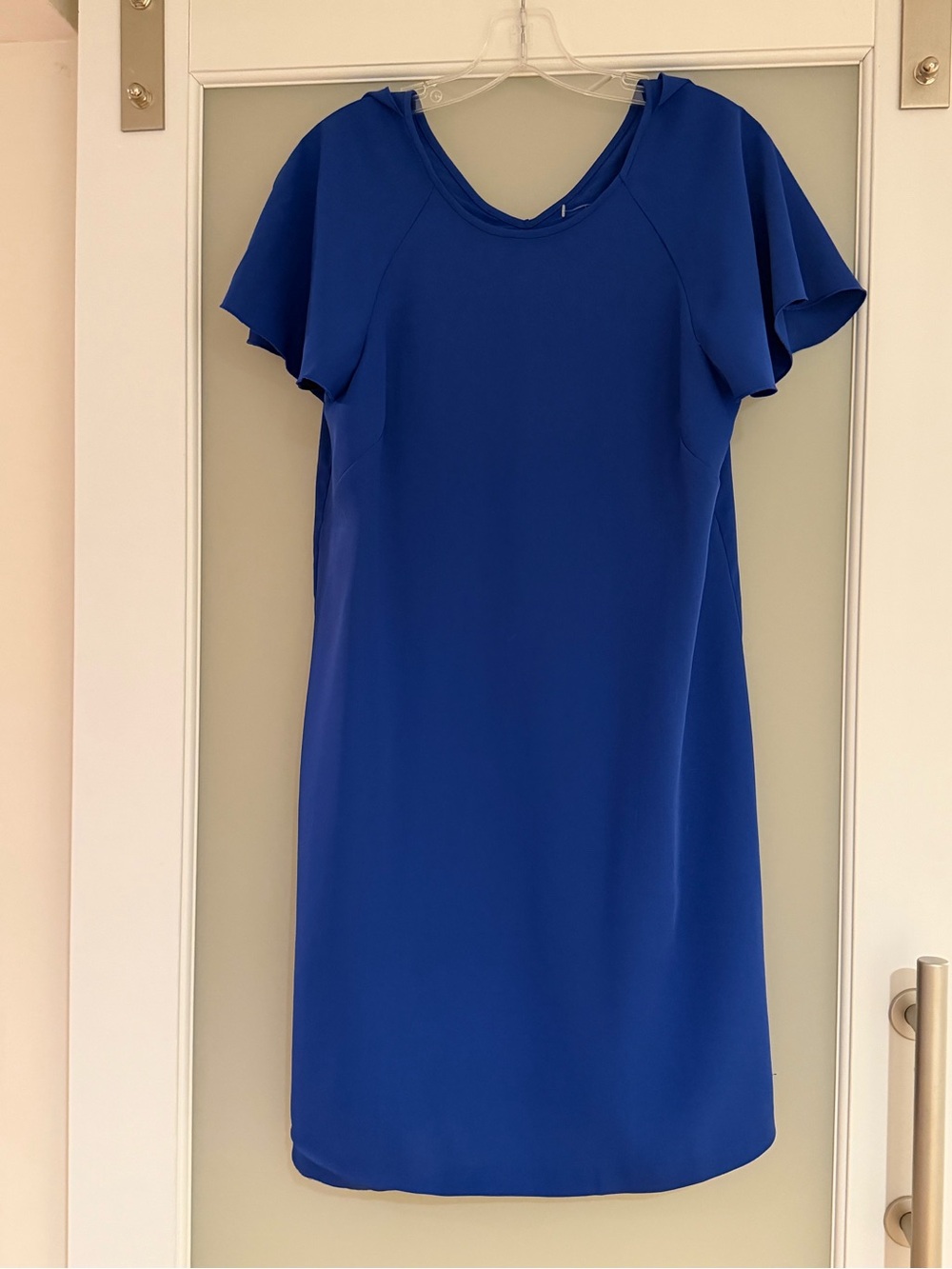 Ann Taylor Cobalt Blue Flutter Sleeve Midi Dress